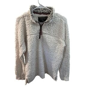 True Grit Fleece Jacket Womens XS Cream 1/4 Zip Pullover Frosty Sherpa Pile Warm
